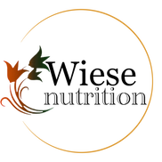 Wiese Nutrition Logo: a gold circle around the words 'Wiese Nutrition' with a flowering vine in orange and green